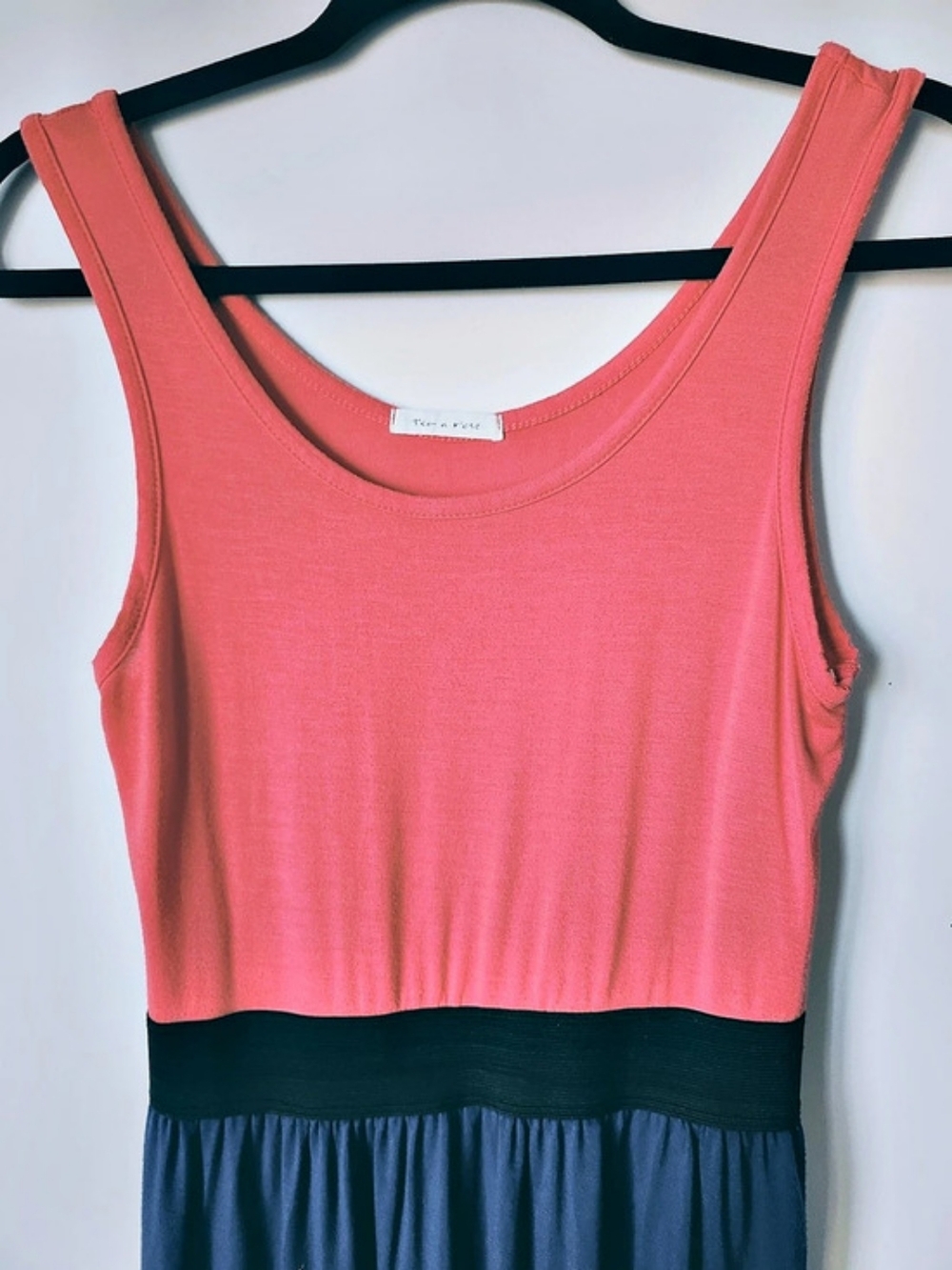 Pink & Blue Color Block High-Low Dress - Picture 4 of 6